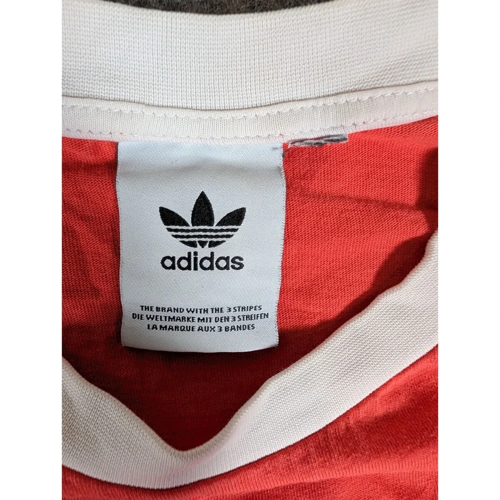 Adidas Originals Mens Long Sleeve Raglan 3-Stripes Trefoil Shirt Red White M